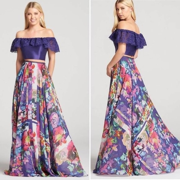 Ellie Wilde by Mon Cheri Two Piece Gown Prom - Picture 1 of 7